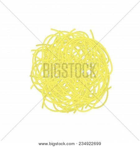 Boiled Floury Product Spaghetti On White Background