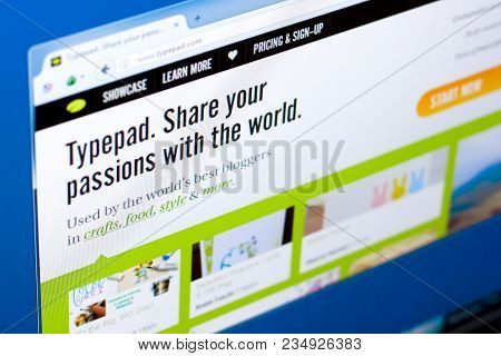 Ryazan, Russia - March 28, 2018 - Homepage Of Typepad Website On The Display Of Pc, Web Address - Ty