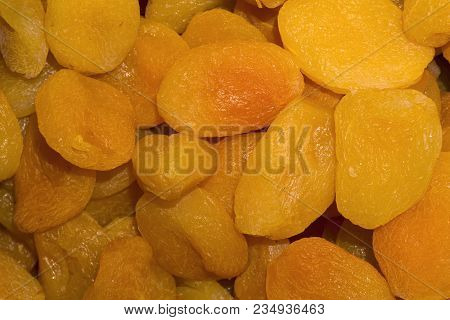 Background - Golden Delicate Confectionery Dried Apricots Closeup