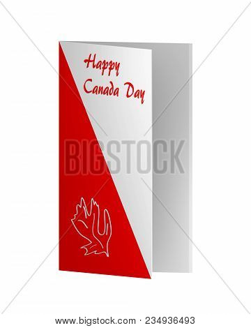 Greeting Card In Red And White With The National Holiday. 3d Rendering