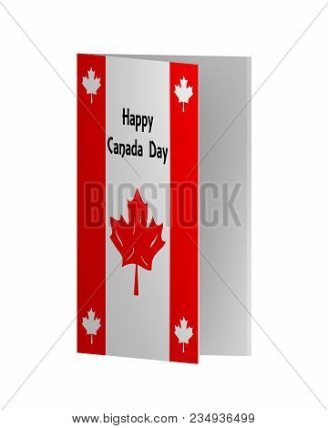 Greeting Card In Red And White For The National Holiday. 3d Rendering
