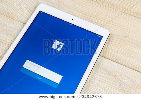 Sankt-petersburg, Russia, April 2, 2018: Facebook Application Icon On Apple Iphone X Smartphone Scre