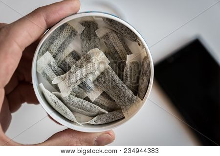 Snus - A Box Of Snus, A Moist Powder Tobacco Product Widely Consumed In Norway And Sweden And Among 