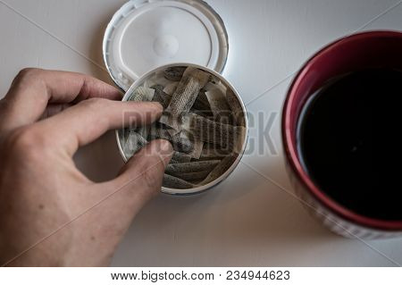 Snus - A Box Of Snus, A Moist Powder Tobacco Product Widely Consumed In Norway And Sweden And Among 