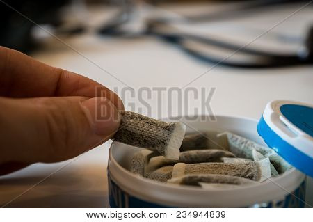 Snus - A Box Of Snus, A Moist Powder Tobacco Product Widely Consumed In Norway And Sweden And Among 