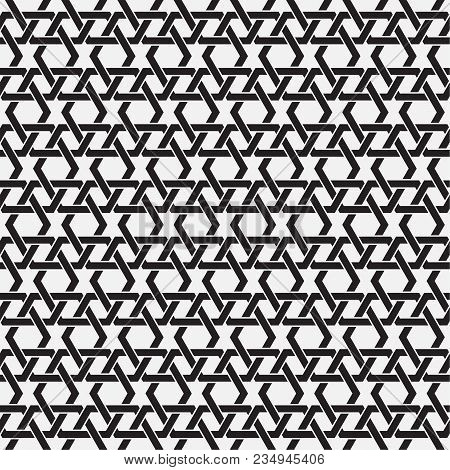 Vector Seamless Pattern. Modern Texture. Repetition Of Geometric Elements. Monochrome. Wallpaper For