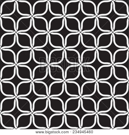 Vector Seamless Pattern. Modern Texture. Repetition Of Geometric Elements. Monochrome. Wallpaper For