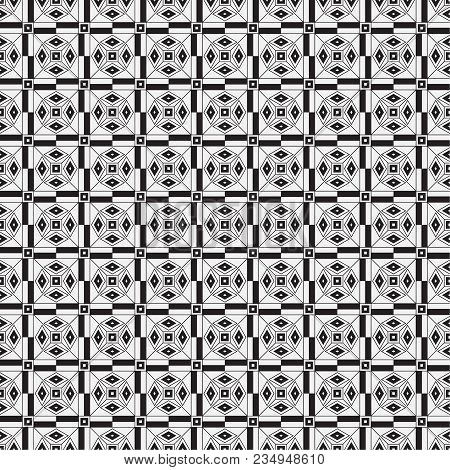 Vector Seamless Pattern. Modern Texture. Repetition Of Geometric Elements. Monochrome. Wallpaper For