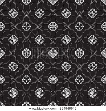 Vector Seamless Pattern. Modern Texture. Repetition Of Geometric Elements. Monochrome. Wallpaper For
