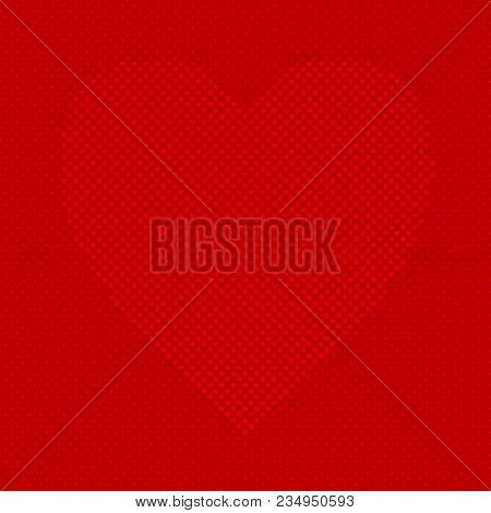 Red Heart Shaped Background From Hearts - Vector Design For Valentine's Day