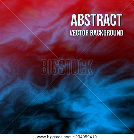 Red Blue Diffusion Marble Texture Glitch Vector Background. Smooth Silky Effect. Data Distortion, Di