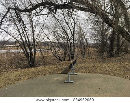 The Big Sioux River Flows Over Rocks In Sioux Falls South Dakota With Views Of Wildlife, Ruins, Park