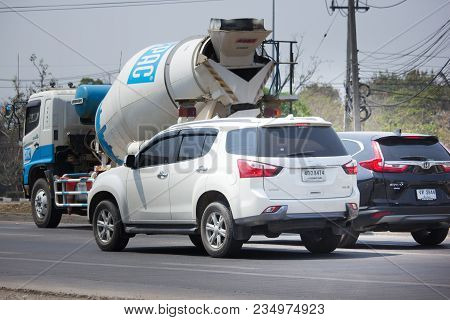 Chiang Mai, Thailand -march 13 2018: Private Suv Car Isuzu Mu X Mu-x. On Road No.1001 8 Km From Chia