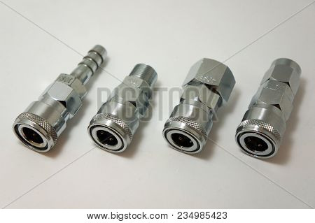 Quick Coupler Set Isolated On White Background