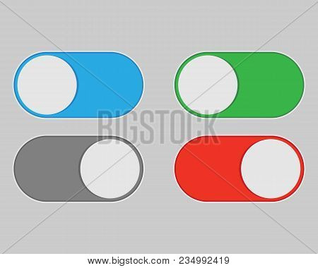 On And Off Switch Toggle Isolated Onbackground. Vector Illustration. Eps 10.