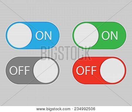 On And Off Switch Toggle Isolated Onbackground. Vector Illustration. Eps 10.