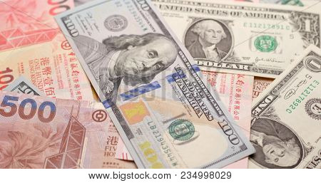 USD and HKD paper banknote