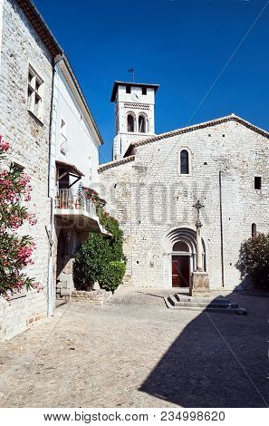 The Stone Medieval Church Saint-pierre-aux-liens Of Ruoms