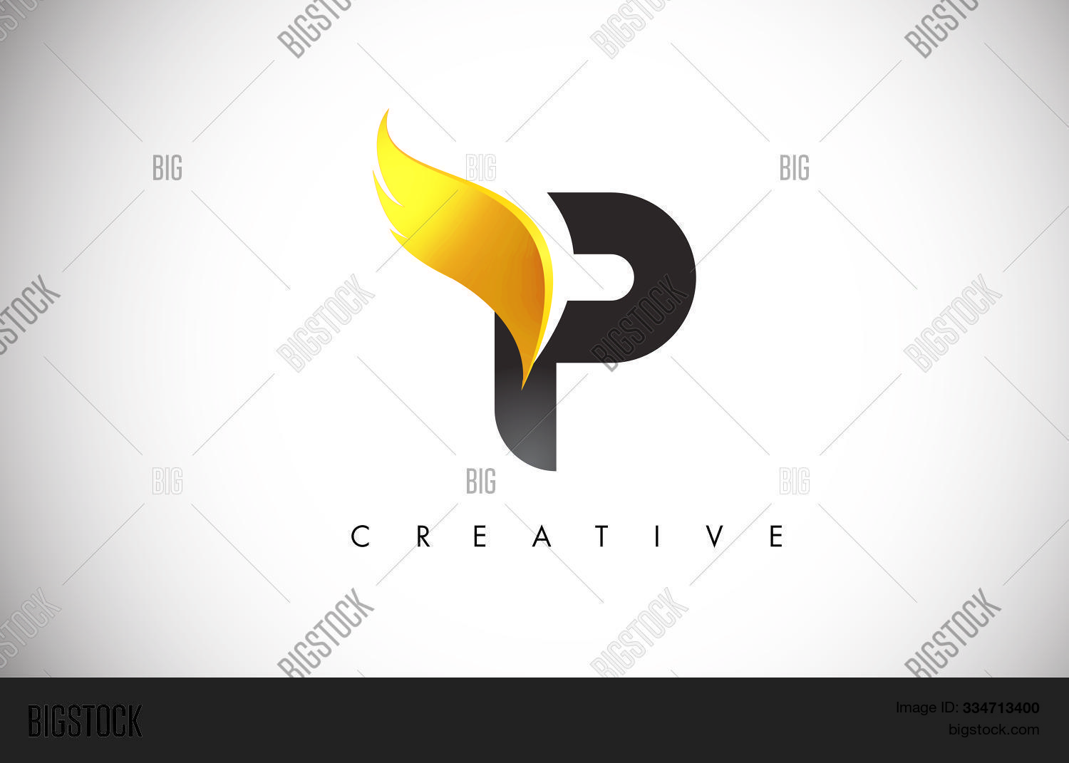 Gold P Letter Wings Vector Photo Free Trial Bigstock