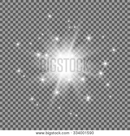 Transparent White Glow Flash Light Or Shine Effect. Stock Vector Illustration Of Burst Explosion Gla