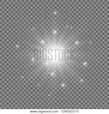 Transparent White Glow Flash Light Or Shine Effect. Stock Vector Illustration Of Burst Explosion Gla