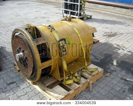 Generator Removed From Diesel Engine On The Rig For Repair In Local Repair Facility.