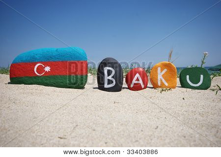 Baku, capital of Azerbaijan, souvenir on stones