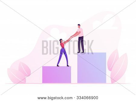 Success Career Performance, Investment, Leadership Concept. Business Team Climbing Column Chart. Bus