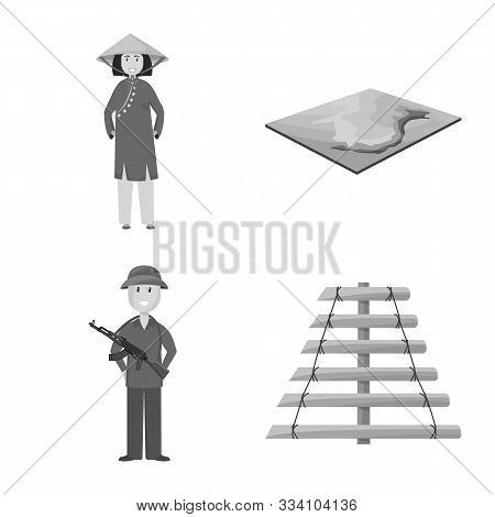 Vector Design Of Travel And Country Sign. Set Of Travel And Landmark Vector Icon For Stock.