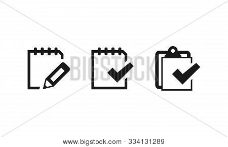Notebook Notes Icons Set. Vector Illustration Eps 10