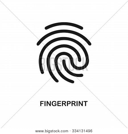 Fingerprint Icon In Simple Style On White Background. Vector Eps 10