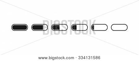 Set Of Battery Indicator In A Simple Flat Style. Vector Illustration Eps 10