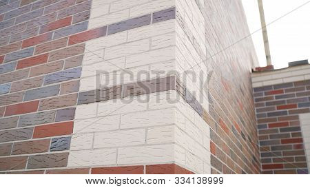 Bricklaying Isolated On White. Brickwork, Brick House Construction