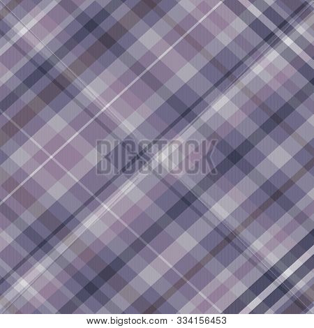 Twill Plaid Abstract Pattern Background Diagonal Purple, Brown Greens Muted Trendy Colors In 12x12 D