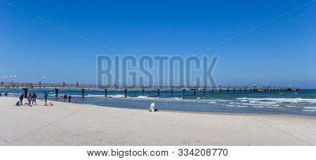 Panorama Of The Sea Bridge In Binz On Rugen Island, Germany
