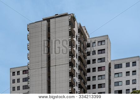 Low Angle View Of Soviet Era Residential Buildings In Berlin Mitte