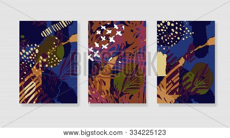 Modern Creative Universal Background In Dark Colors. Organic Abstract Texture. Hand Drawn Graphic Fo