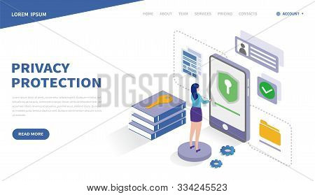 Security Data Protection Concept. Computing Or Server Technology. Internet Security. Data Security A