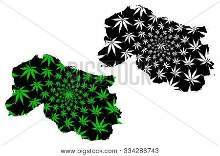 Inverclyde (united Kingdom, Scotland, Local Government In Scotland) Map Is Designed Cannabis Leaf Gr