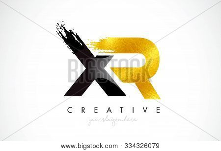Xr Letter Design With Brush Stroke And Modern 3d Look Vector Illustration.