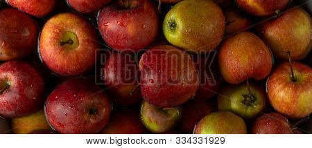 Red Apples As Background And Text.red Apples As Background And Text
