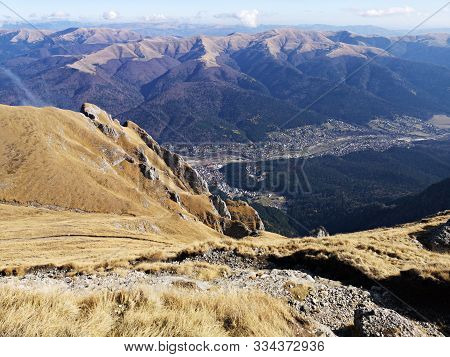 Autumn In The Mountains. Amazing Mountains Landscape During Fall Season.