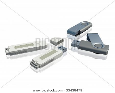 USB drive on isolation background