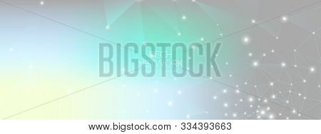 Technology Network. Magic Big Data Illustration. Triangles Pattern. Cosmic Futuristic Architecture. 