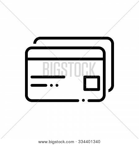 Black Line Icon For  Atm-cards Atm Cards Payment Transaction Credit Debit