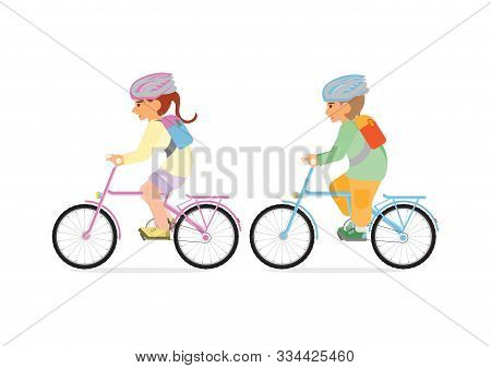 Little Kids Riding Vector Photo Free Trial Bigstock