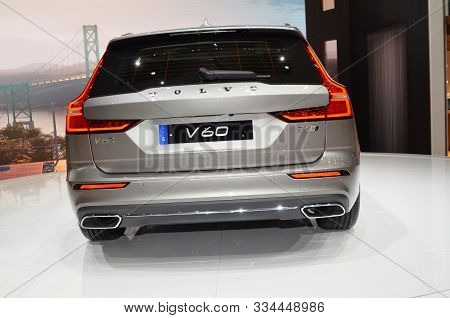 Geneva, Switzerland, March 06-2018: Volvo V60 At Gims