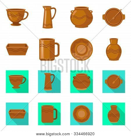 Vector Design Of Pottery And Ware Sign. Set Of Pottery And Clayware Stock Vector Illustration.