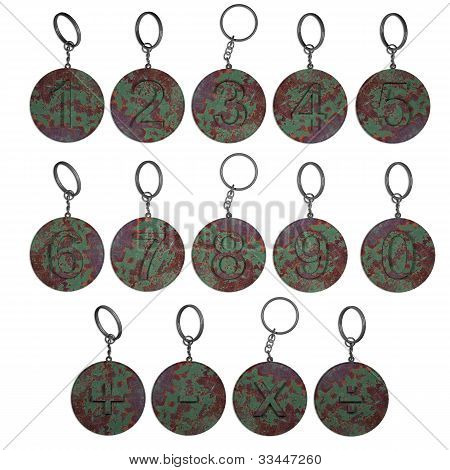 Rusty Hold Ring With Letter Font On Isolation Background