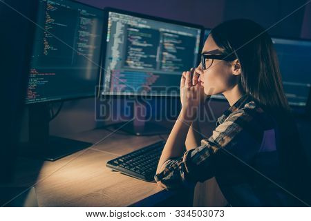 Photo Of Serious Concentrated Smart Clever Developer Writing Code For New Video Game To Be Released 